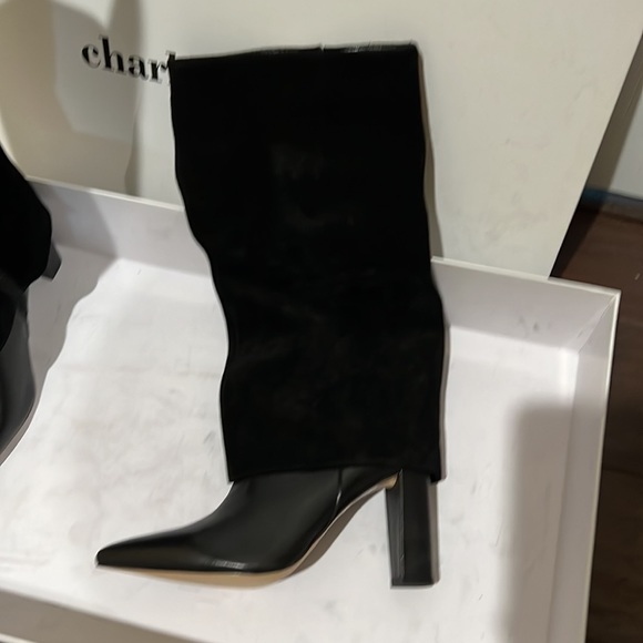 Charles David Suede Overlay Leather boot - Picture 4 of 7